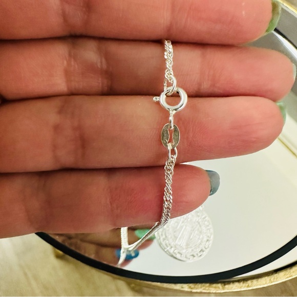 Sterling Silver 925 Pendant, Necklace Greco Style Solid Saint Benedict Protector - Picture 7 of 11